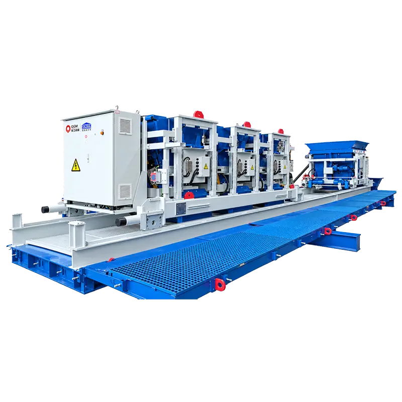 Funil voador para produção de blocos de concreto multicoloridos